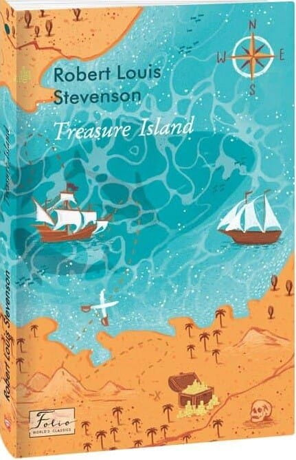 М'яка обкладинка книги «Острів скарбів» Роберт Льюїс Стівенсон, видання Sovabooks, видний обкладинковий дизайн